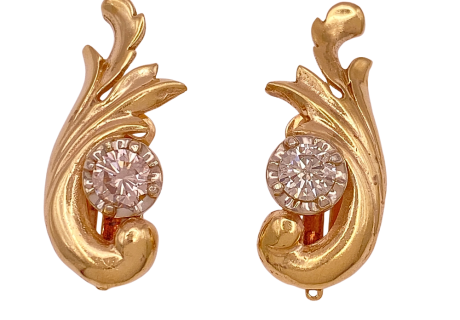 Diamond .66 CTW Clip on Earrings 14K Size Comp