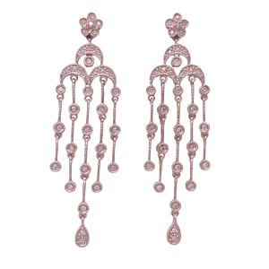 Diamond Chandelier Dangle Earrings .34 CTW 14KWG