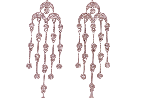 Diamond Chandelier Dangle Earrings .34 CTW 14KWG