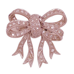 Diamond Ribbon Bow Ring .69 ctw 14KWG