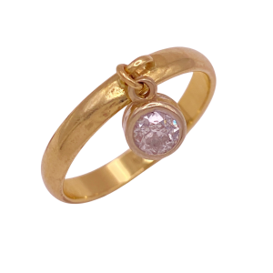Diamond Solitaire Charm Ring .25ct 14K