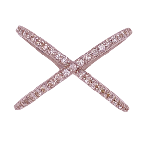 Diamond X Ring .90 ctw 14KWG