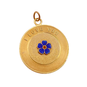 Enameled Flower Love Charm 14K