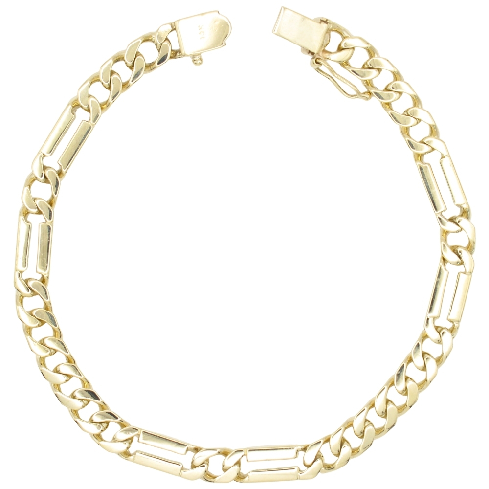Buy Fancy Figaro Link Bracelet 14K Gold 8.75