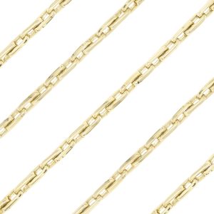 Fancy Paperclip Link Chain Necklace 14K Gold