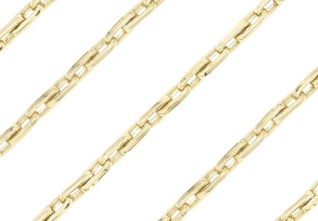Fancy Paperclip Link Chain Necklace 14K Gold