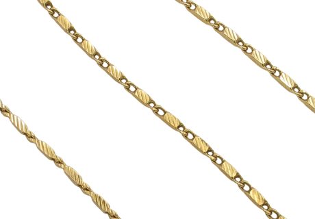14K Gold Diamond Cut Fancy Link Chain 18
