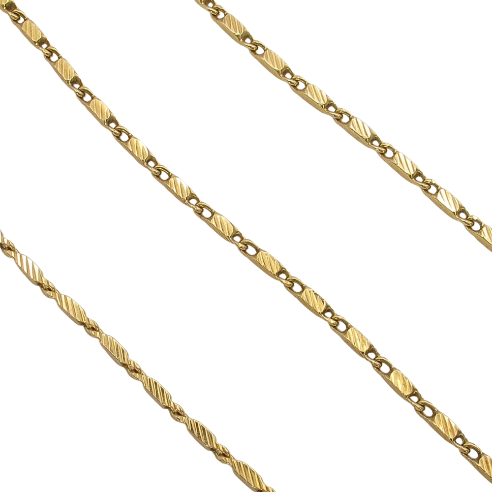 14K Gold Diamond Cut Fancy Link Chain 18″