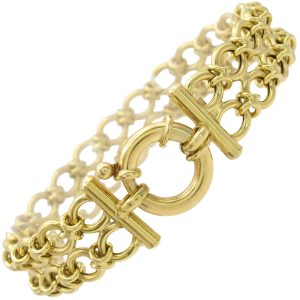 Interwoven Double Link Bracelet 18K Yellow Gold front