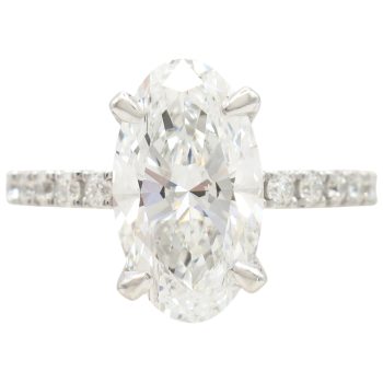 Lab Created 3.42ctw Oval Diamond Engagement Ring 14K White Gold front