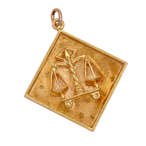 Libra Zodiac 14K Charm Pendant