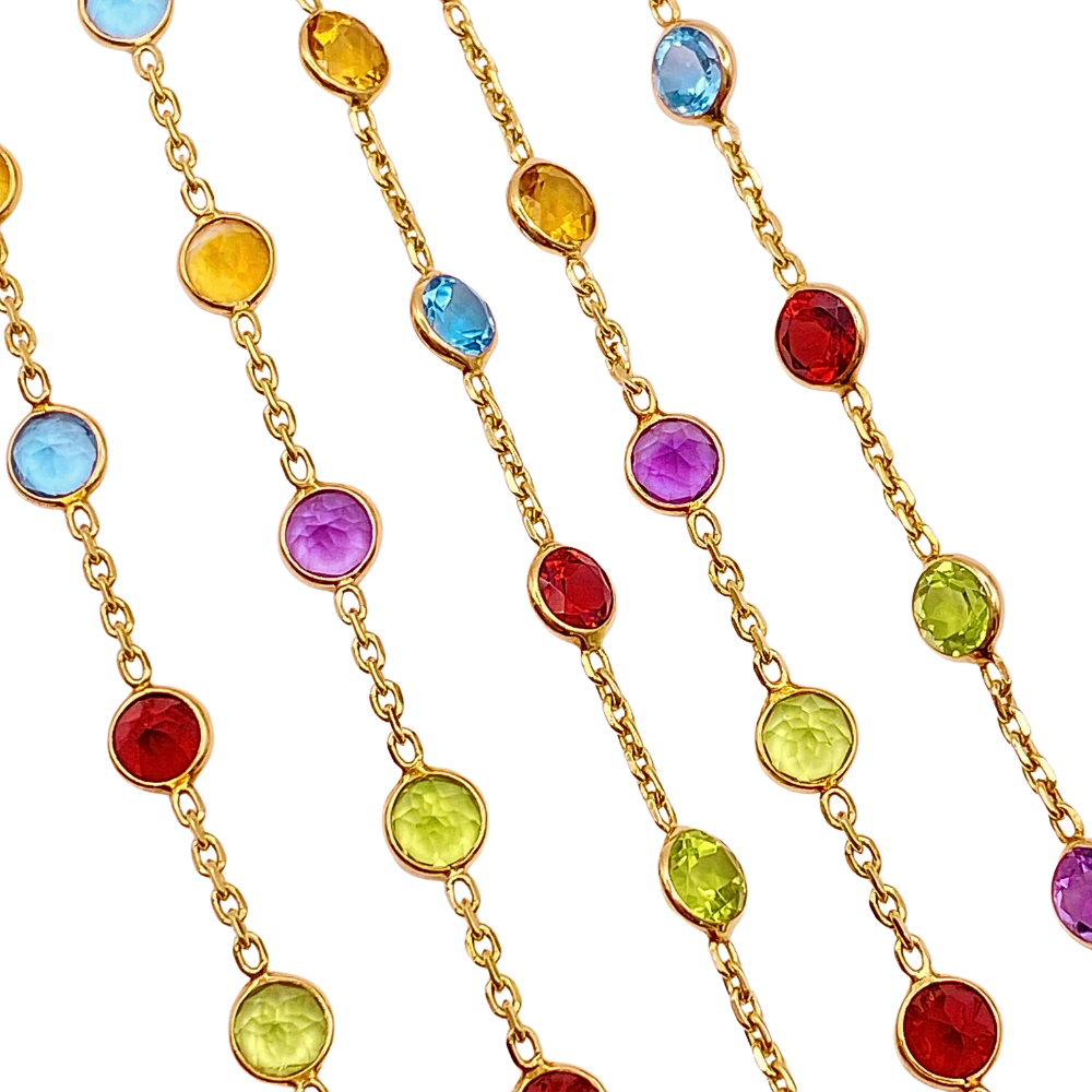 Buy Colorful Multi Gemstone Necklace 14K Gold 10.46 Carats  display picture 1