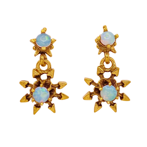 Opal Dangle Earrings 14KYG