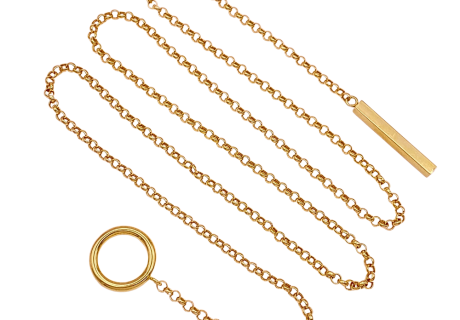 Rolo Lariat Necklace 14KYG