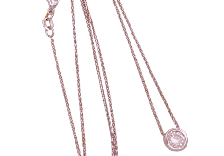 Solitaire .50Ct Diamond Necklace 14KWG