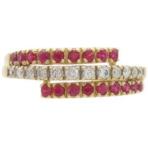 Sonia B 0.78ctw Ruby Bypass Ring 14K Gold front