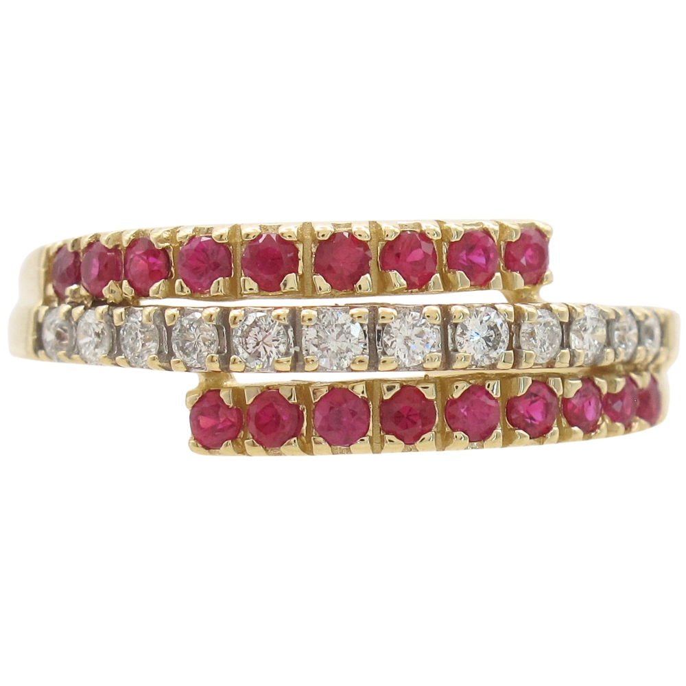 Sonia B 0.78ctw Ruby Bypass Ring 14K Gold