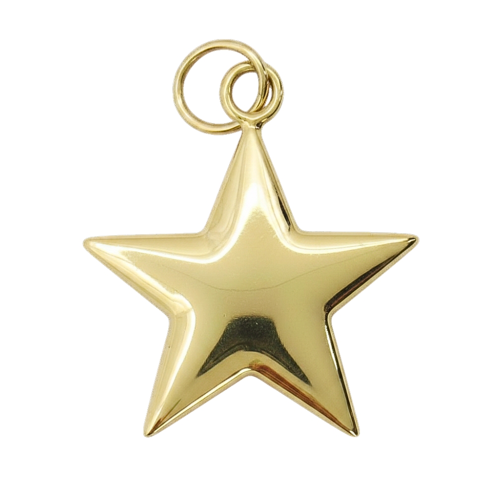 14K Gold Star Charm Pendant