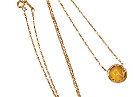Tiffany & Co 18K Citrine Olive Leaf Necklace