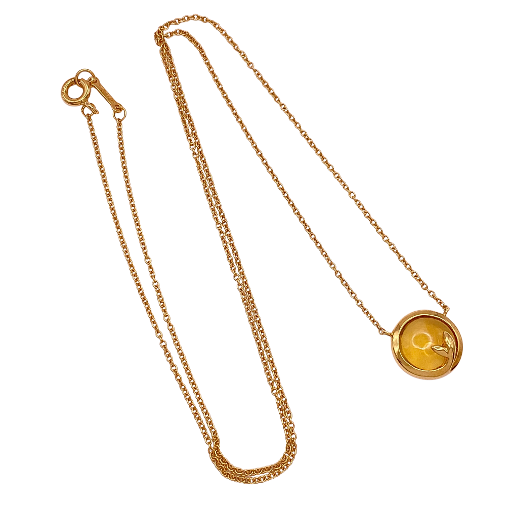 Paloma Picasso Tiffany & Co 18K Gold and Citrine Olive Leaf Necklace