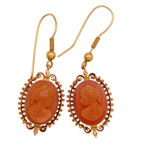 Victorian Cameo Earrings 14K