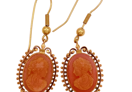 Victorian Cameo Earrings 14K