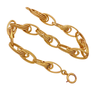 Vintage Fancy Link Bracelet 14K