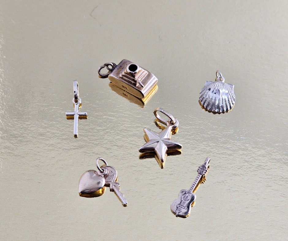 Vintage gold charms from Arnold Jewelers