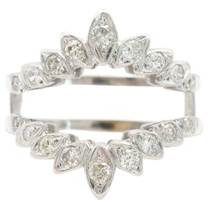 0.41ctw Diamond Ring Guard Enhancer 14K White Gold front