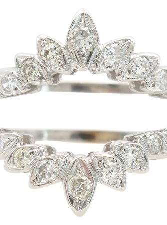 0.41ctw Diamond Ring Guard Enhancer 14K White Gold