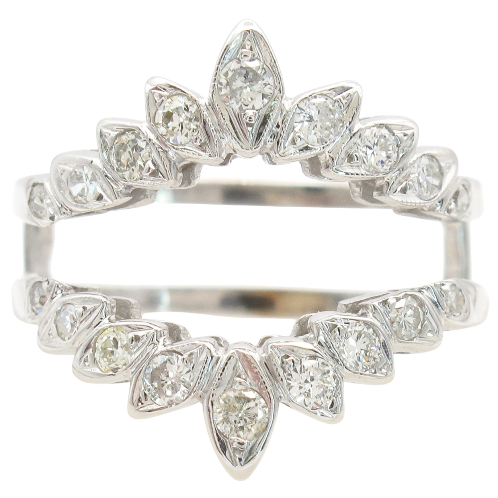 0.41ctw Diamond Ring Guard Enhancer 14K White Gold