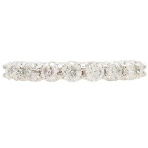 0.90ctw Diamond Nine-Stone Band Ring 14K White Gold front