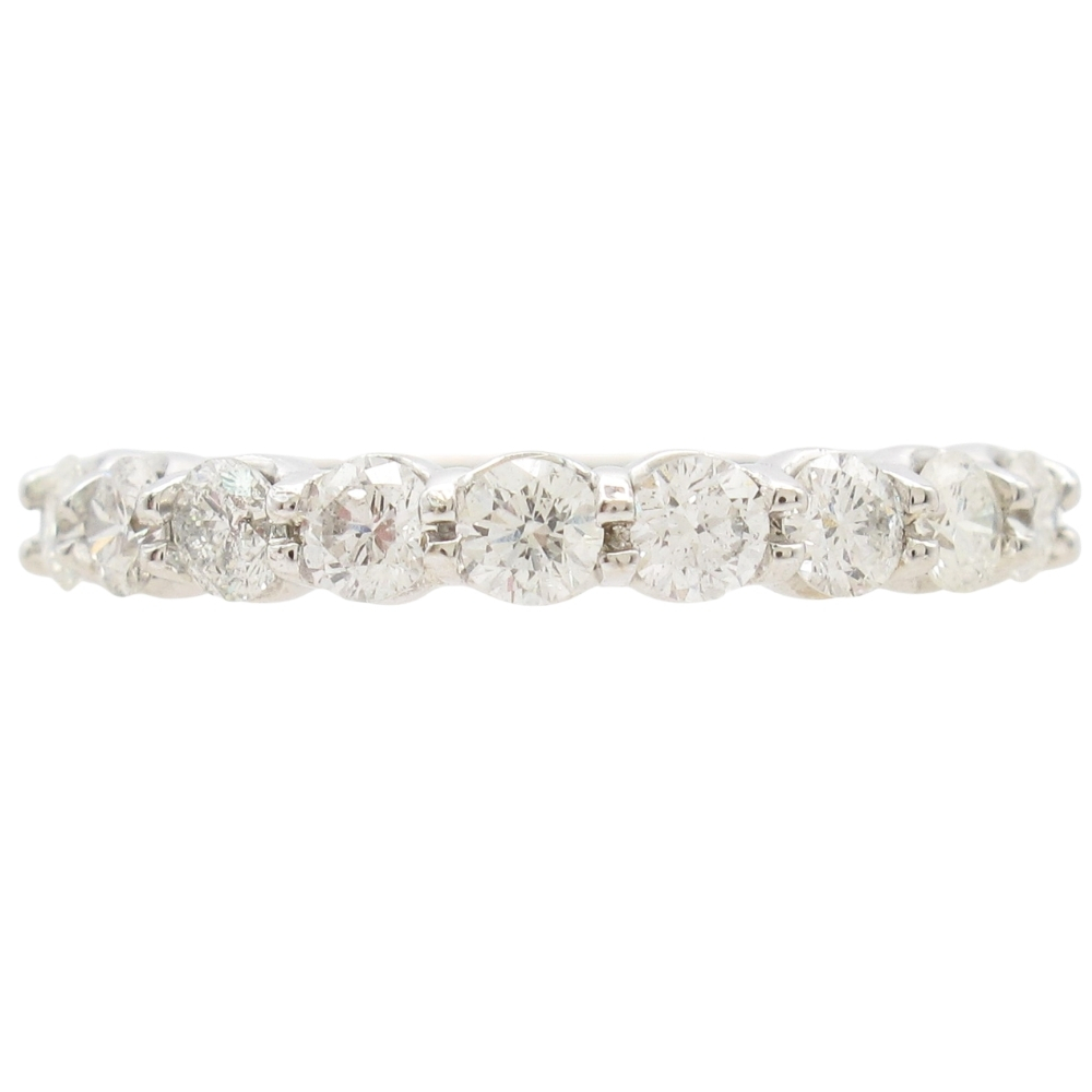 0.90ctw Diamond Nine-Stone Band Ring 14K White Gold