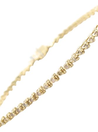 0.94ctw Light Brown Diamond Tennis Bracelet 14K Gold