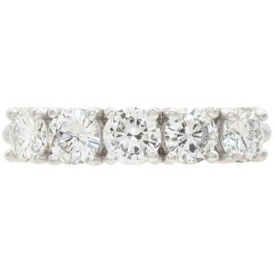 1.21ctw Five-Stone Diamond Band Ring 14K White Gold front