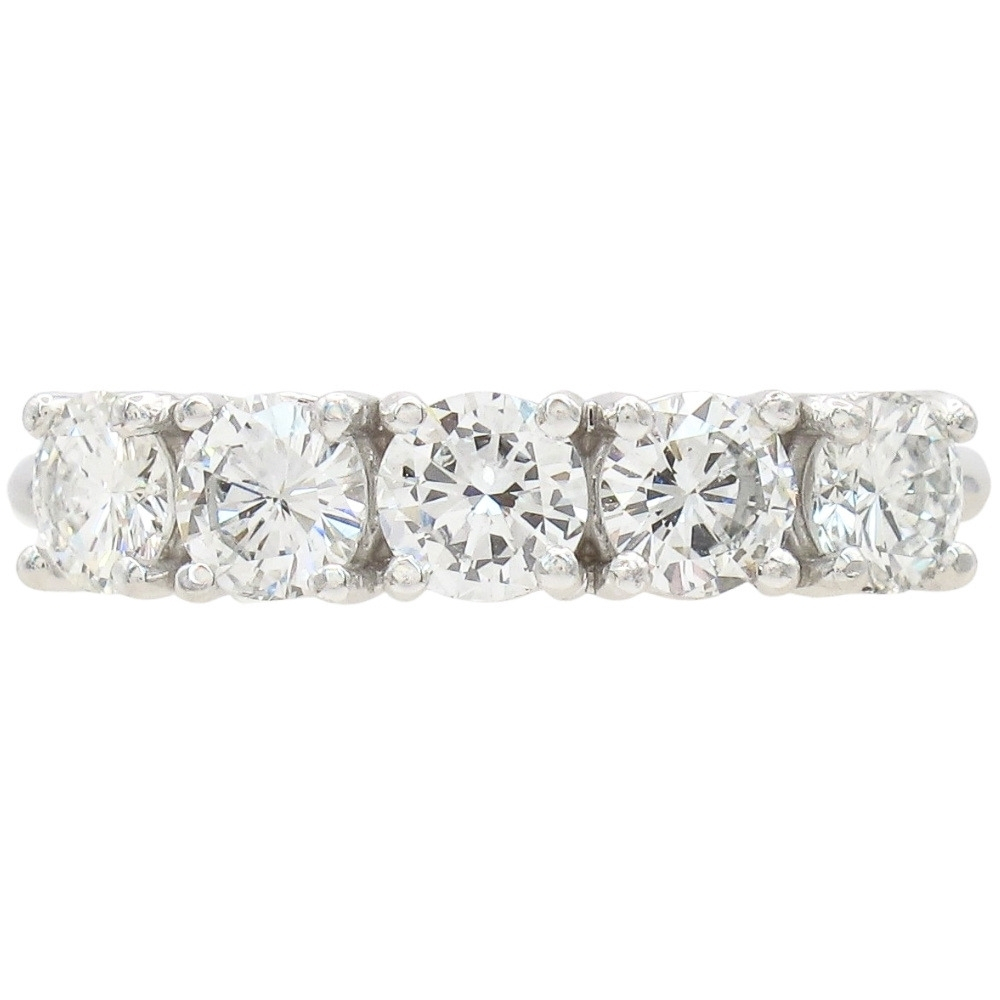 1.21ctw Five-Stone Diamond Band Ring 14K White Gold