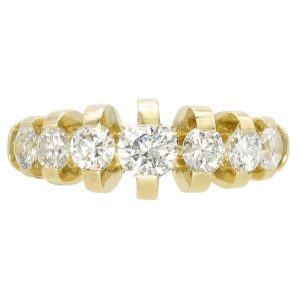 1.42ctw Channel Set Graduating Diamond Ring in 18K Yellow Gold