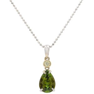 1.44ctw Pear-Cut Sphene Necklace 14K White Gold front
