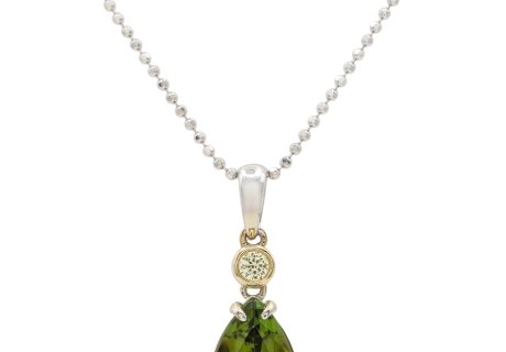 1.44ctw Pear-Cut Sphene Necklace 14K White Gold front