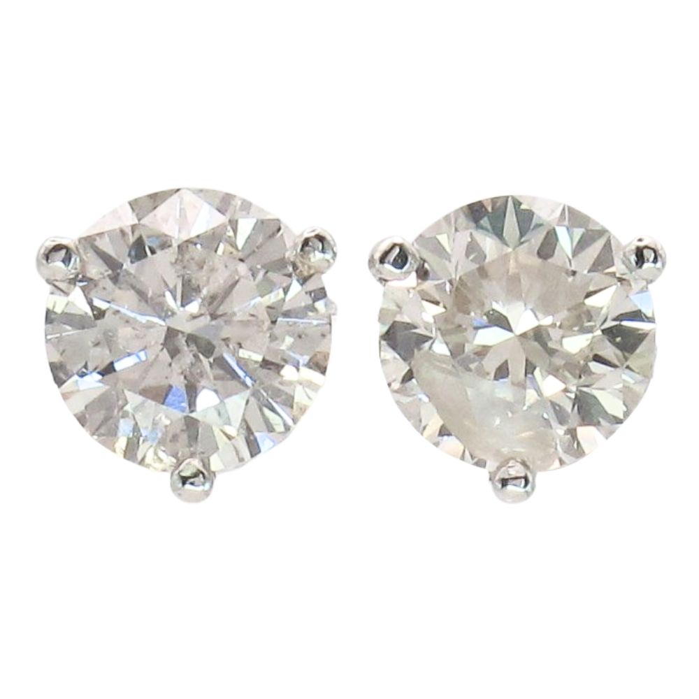 1.72ctw Round Diamond Solitaire Martini Stud Earrings 14K