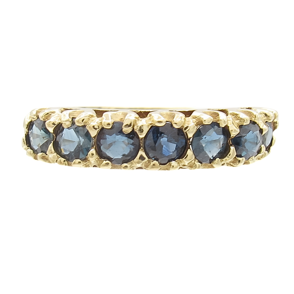 14K Gold Sapphire Eternity Band Ring