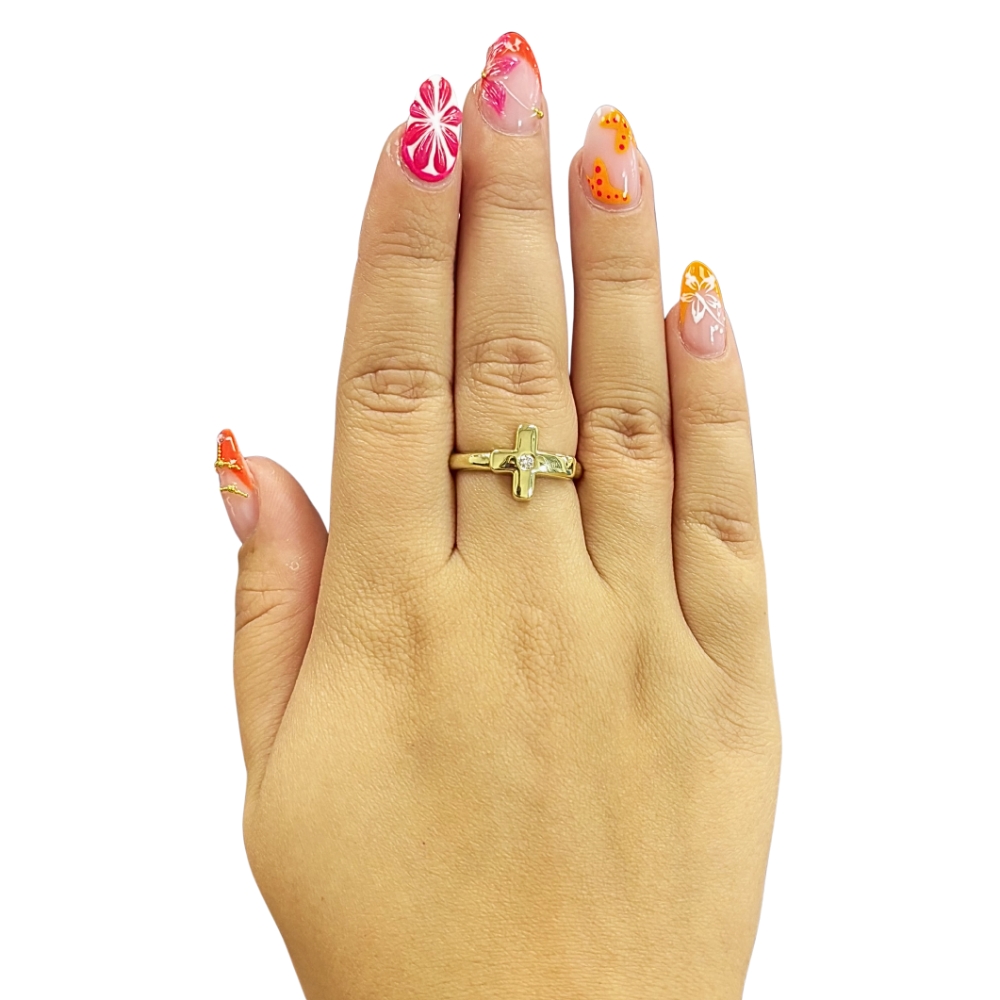Buy 14K Gold Cross Ring With Diamond Accent Online | Arnold Jewelers