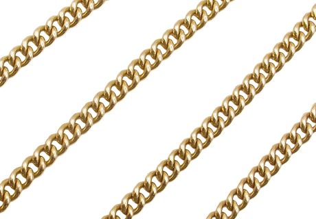14K Yellow Gold Curb Link Chain 15.3g With Large Spring Clasp Italy Display View
