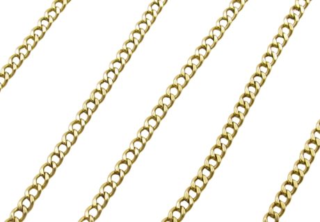14K Yellow Gold Curb Link Chain Necklace Display View