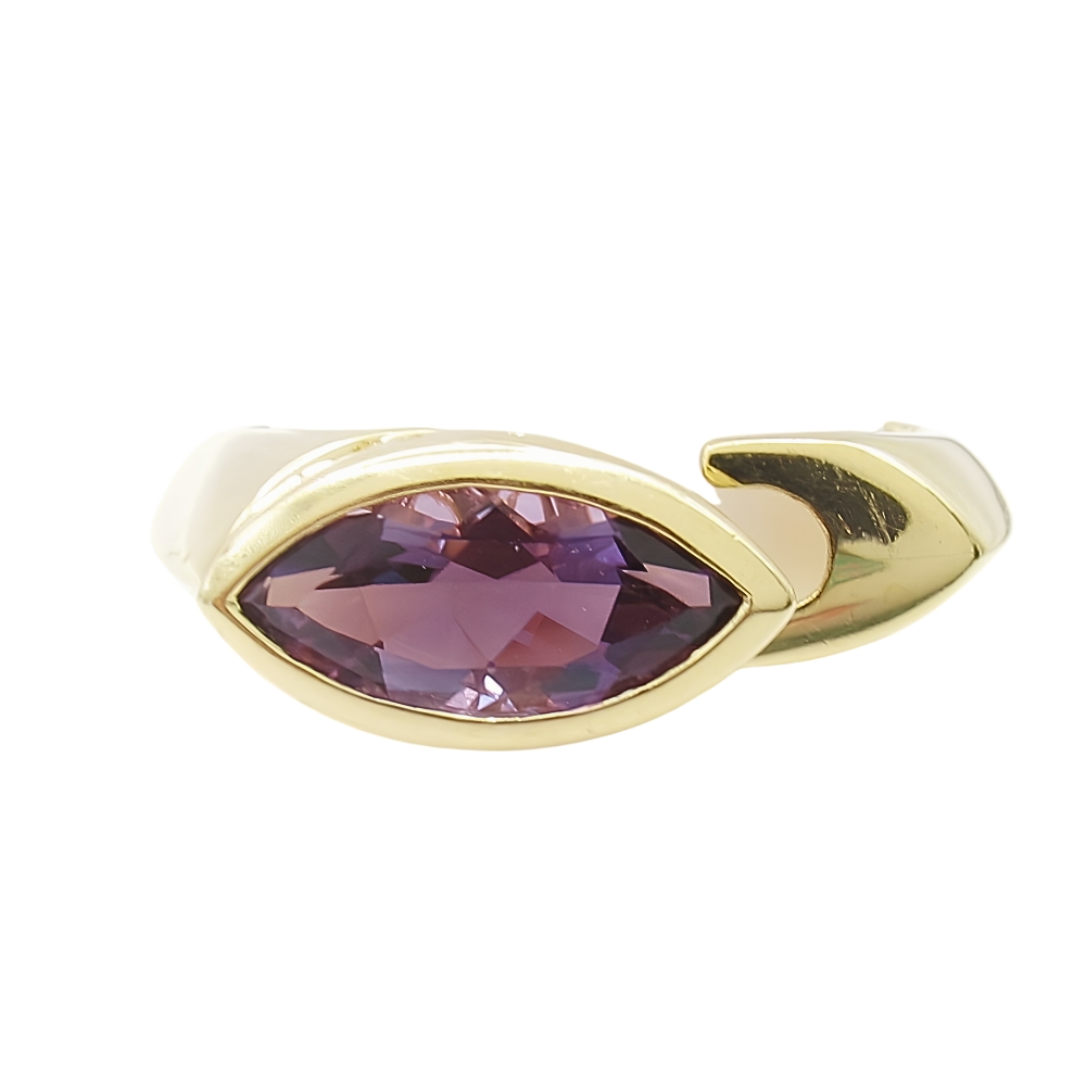 14K Gold Unique Marquise Amethyst Ring
