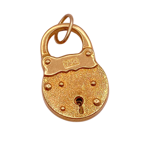 18K Gold Padlock Charm
