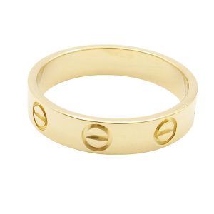 18K Screw Motif Gold Band Ring Front View