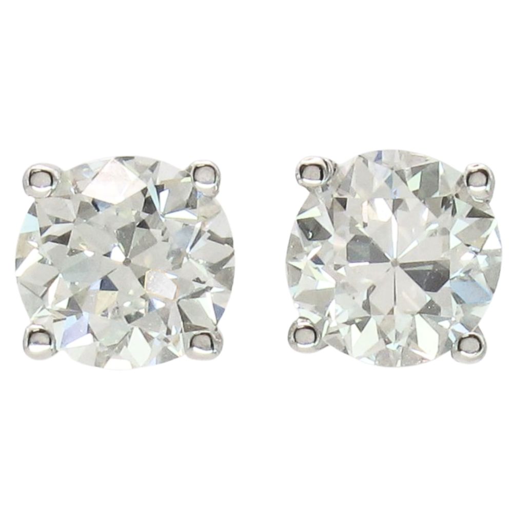 1ctw Old European Diamond Solitaire Stud Earring 14K