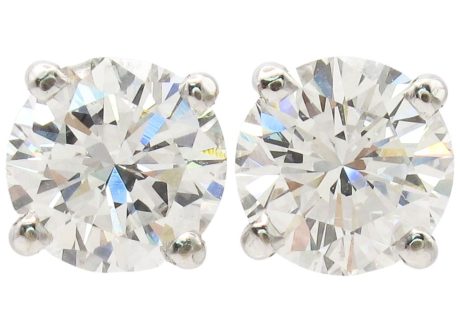 2.35ctw Round Diamond Solitaire Stud Earring 14K White Gold