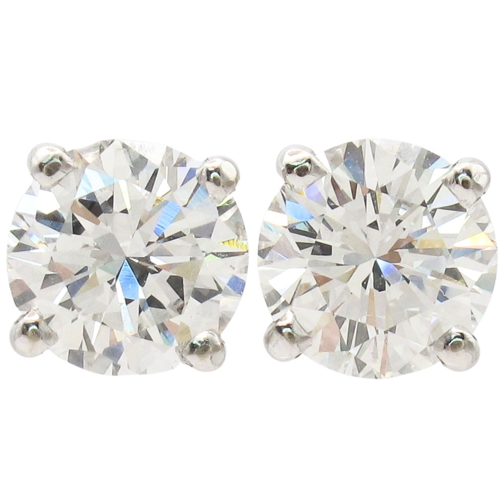 2.35ctw Round Diamond Solitaire Stud Earrings 14K